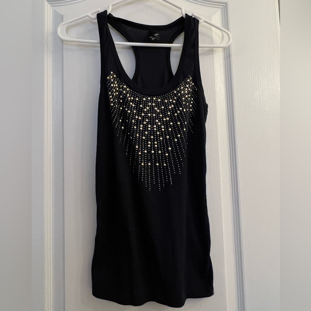 Dark Gray Racerback Tank with Jewels/Beads Size XS/S
